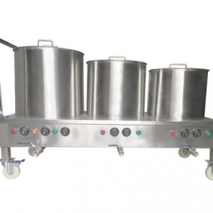 NỒI NẤU PHỞ INOX ĐIỆN BẰNG ĐIỆN 150LÍT 3 NỒI